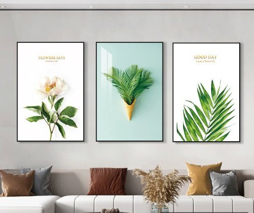 北欧の居間の装飾の絵三連ソファの背景の壁の掛け絵現代のシンプルな大気のレストランの壁画寝室の壁の絵です拍卖