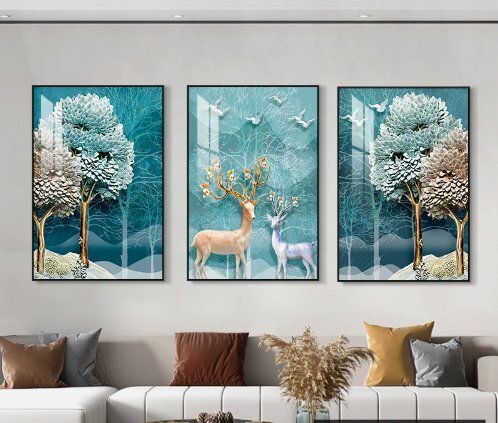 北欧の居間の装飾の絵三連ソファの背景の壁の掛け絵現代のシンプルな大気のレストランの壁画寝室の壁の絵です40*60CM拍卖