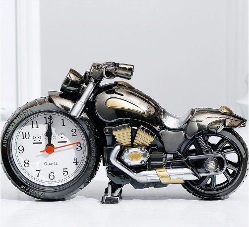 プラスチックのバイク型目覚まし時計家の置物小学生の起床サイドテーブル机拍卖
