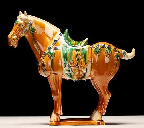 馬の陶器の馬の置物唐三彩の工芸の贈り物の応接間の装飾品の家と住宅の置物を包みます拍卖