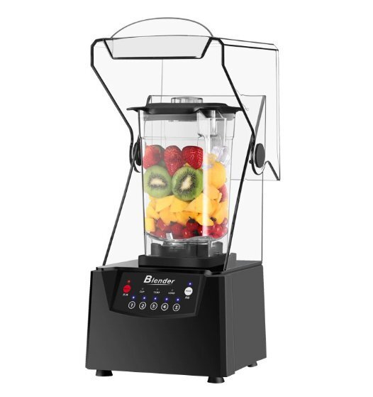 シャーベットメーカー業務用カバー付き静音スムージーメーカー防音調理機ミルクティー店ミルクセーキジュース砕き混ぜるメーカー1000W拍卖