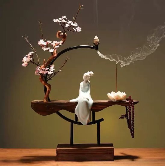 禅の意の置物のアイデアを逆さにして香炉家庭の事務室の応接間の机の面の玄関の装飾薫製香炉です拍卖