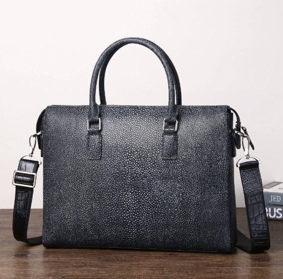 光の面の真珠の魚の紋の新モデルの男の人のブリーフケース大容量のハンドバッグビジネスコンピュータの包みのファイルケースを包みます拍卖