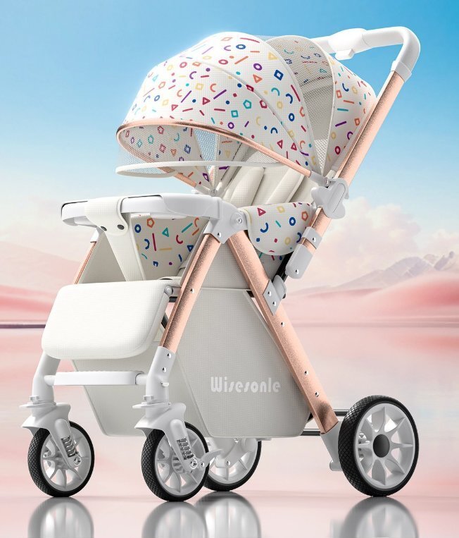 赤ちゃんの台車に座ることができて横になることができて高い景観軽く折り畳む双方向のベビーカー子供の台車赤ちゃんの神器を散歩させます拍卖