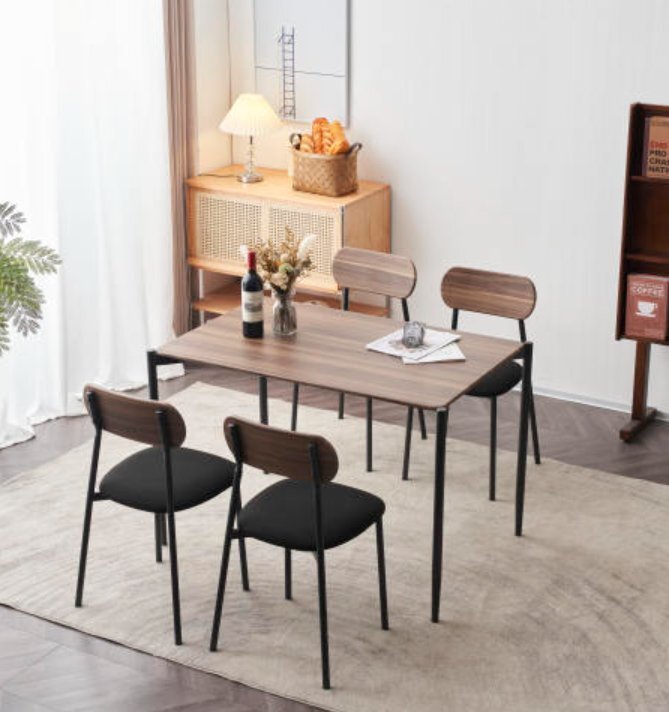 ダイニングテーブルセット4人用 5点セット ダイニング セット スチール 食卓 チェア4脚 幅110 コンパクトサイズ 4人掛け おしゃれ拍卖