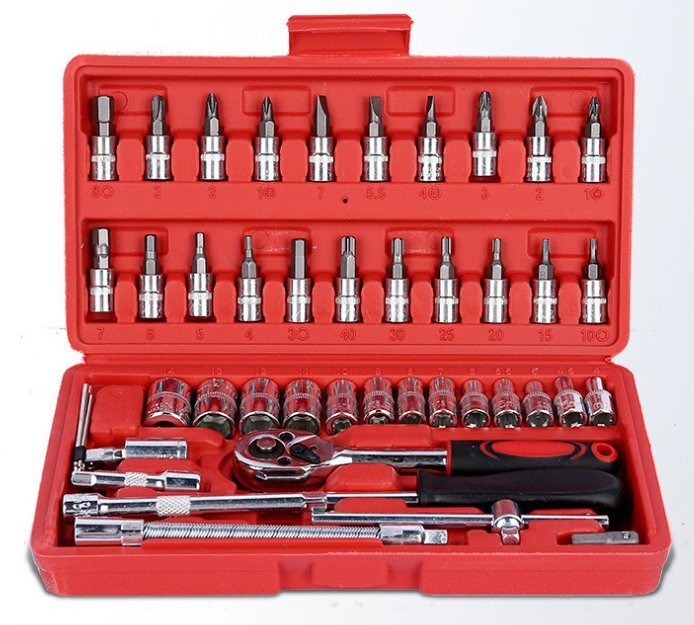 スパークリングレンチ46点セット自動車修理工具セットスパークリングレンチバッチ工具セット自動車修理キットキット拍卖