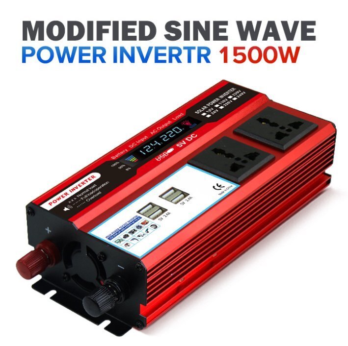 1500W車載用インバータLCDスクリーン付き12V24V回転110Vソーラーインバータ拍卖