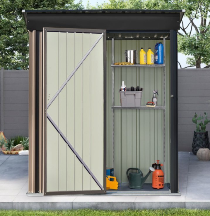 物置 屋外 スチール 倉庫 戸外収納庫 幅162*奥行き92*高181 可動棚付き 物置き おしゃれ 大型 収納庫 屋外物置 防さび ベランダ 防水拍卖