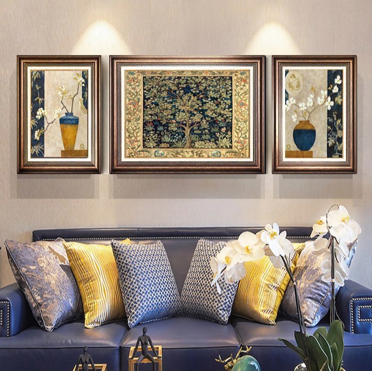 リビングの装飾の絵ソファの背景の壁の絵ヨーロッパ式の三連の絵贅沢なレストランアメリカ式の玄関の壁画ヨーロッパの掛け絵です拍卖