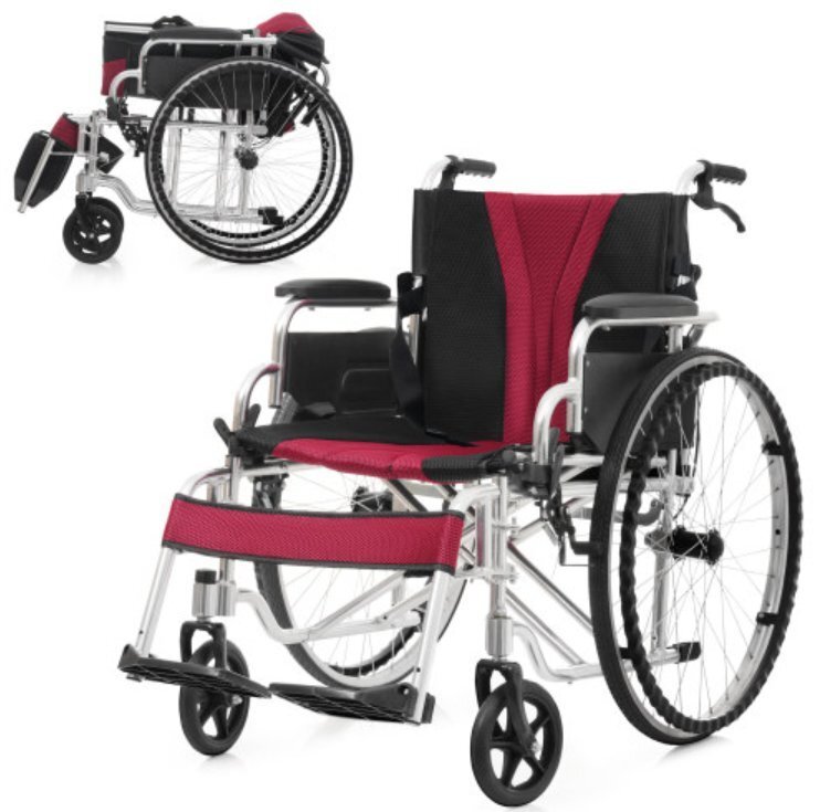 【国内発送】車椅子 折畳み 自立できる 軽量 コンパクト アルミ製 ノーパンクタイヤ 折りたたみ 収納可能 超軽量 コンパクト 安全ベルトつ拍卖