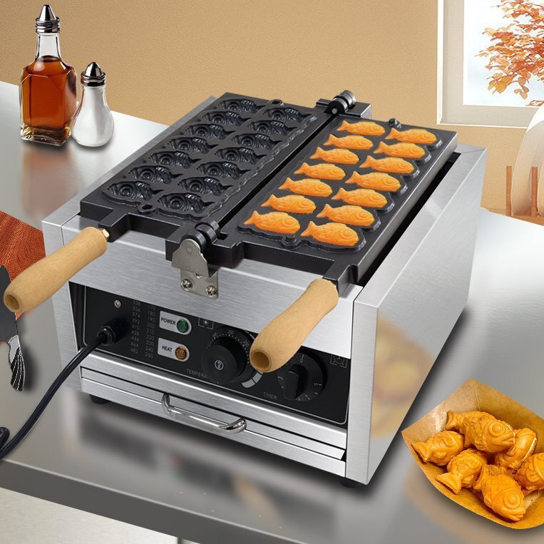 業務用14穴ミニたい焼き机電ホットちくわ製作設備両面膨化机加熱拍卖