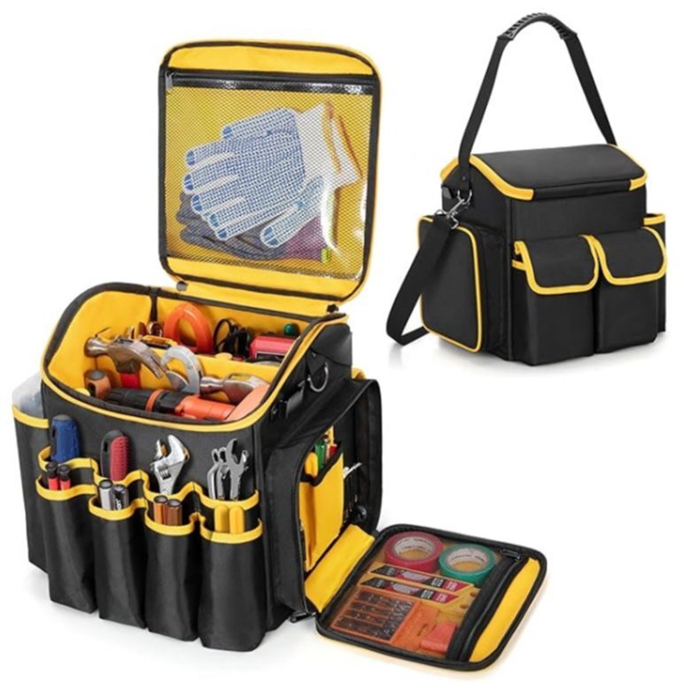 摩擦に強い工具の包みの新型を厚くすることができます分解することができます仕切りの板の工具ハンドバッグを持って復数のポケットを持ちま拍卖