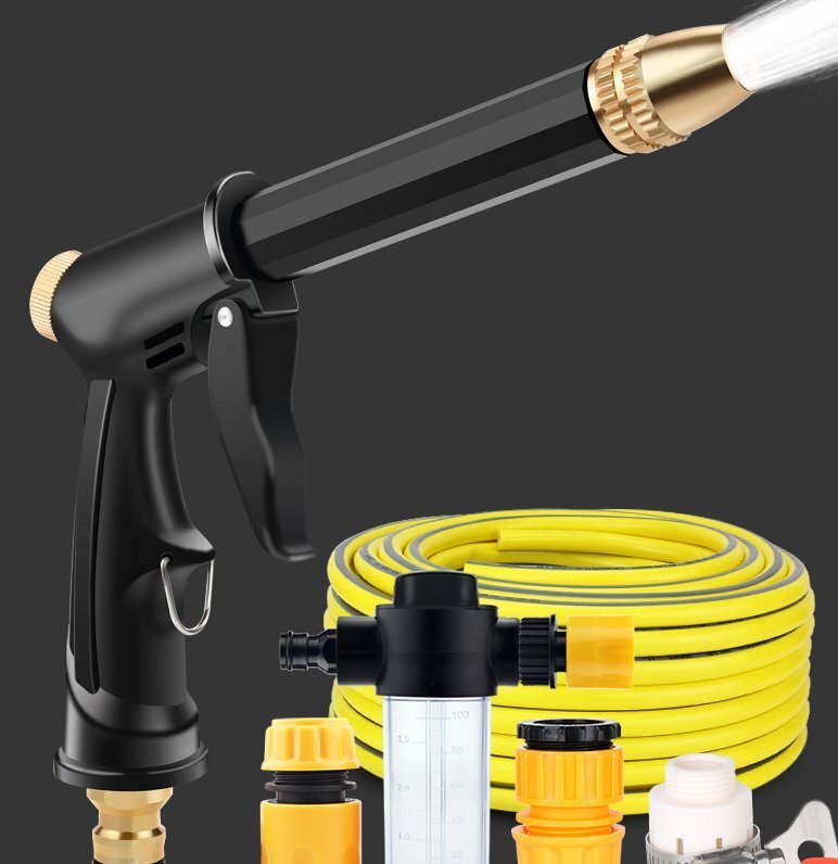 高圧家庭用洗車水鉄砲ホースホースホースガーデン伸縮クリーニング水やりシャワー神器セット10M拍卖