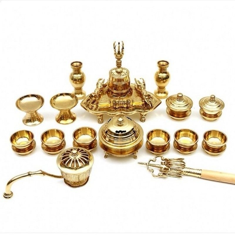 唐密法器日本真言宗片面器真言豆器東密法器精工純銅セット曼荼香炉20枚拍卖