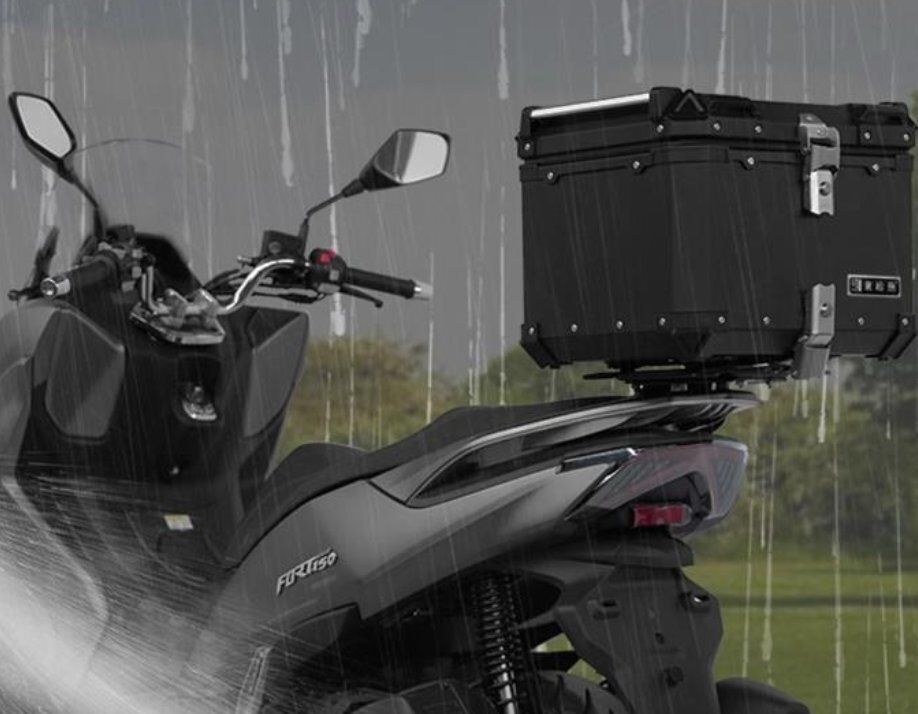 オートバイのアルミ合金テールボックス大容量復古丸角テールボックス40L拍卖