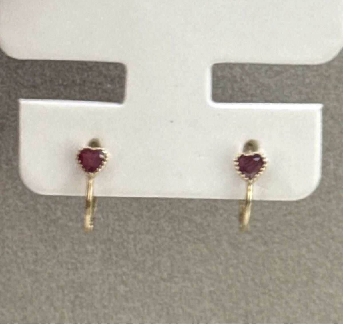 K18フープピアス リングピアス 18金 ルビー シンプル拍卖