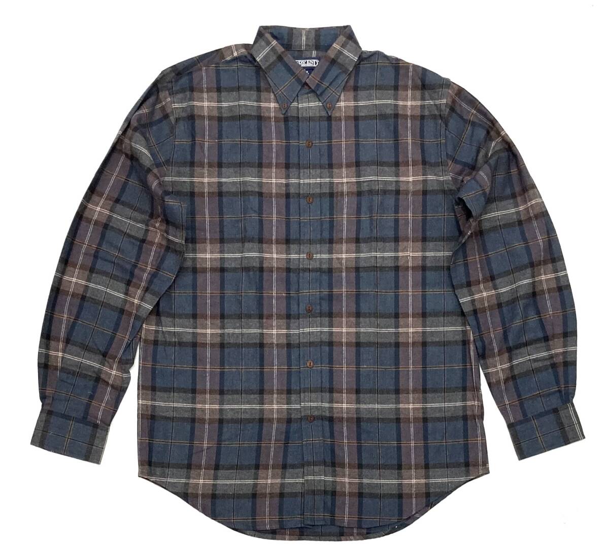 デッド 90s LANDS’END ランズエンド BDシャツ ボタンダウンシャツ M チェック 新品 ビンテージ 猫目 拍卖