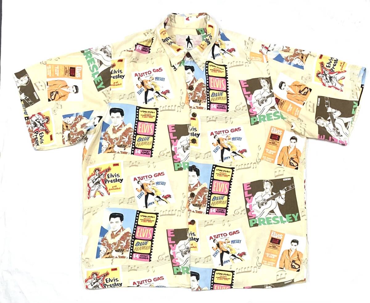 希少 90s REYN SPOONER ELVIS Presley アロハシャツ レコード柄 M レーヨン レインスプーナー エルヴィス プレスリー ハワイ製 USA拍卖