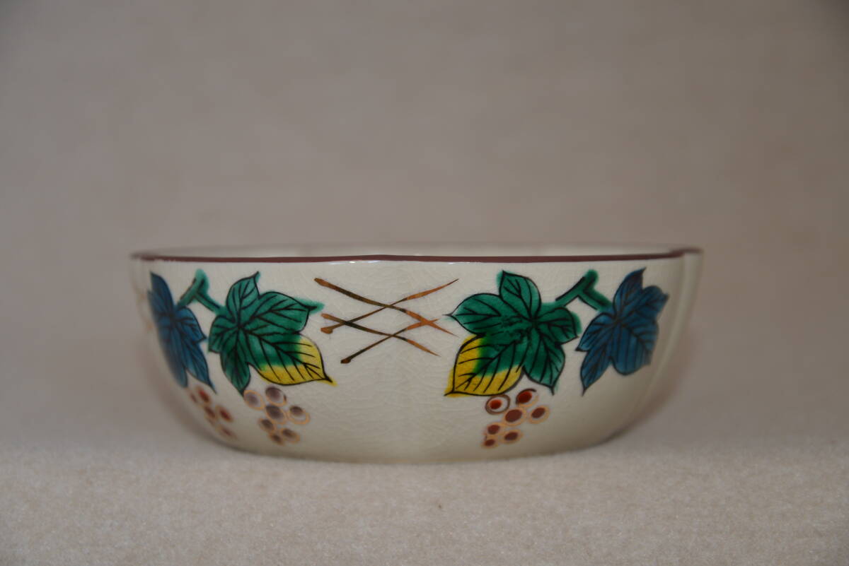 ◇ 未使用 九谷清峰 菓子鉢 ◇ 九谷焼 青手九谷 拍卖