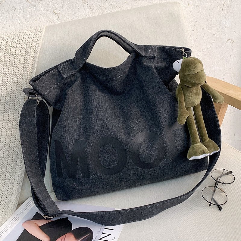 OHJ1227★新作新品MOOD 2WAY トートバッグ バッグ メンズ レディース かばん 鞄 エコバッグ キャンバス プレゼント ブラック拍卖
