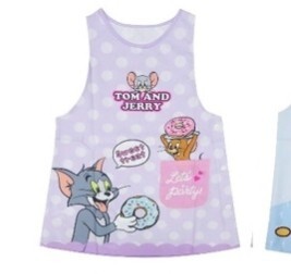 トムアンドジェリー★フロントポケット付きエプロン レディース 保育士 首かけ 主婦 保育士 家庭科実習などに拍卖