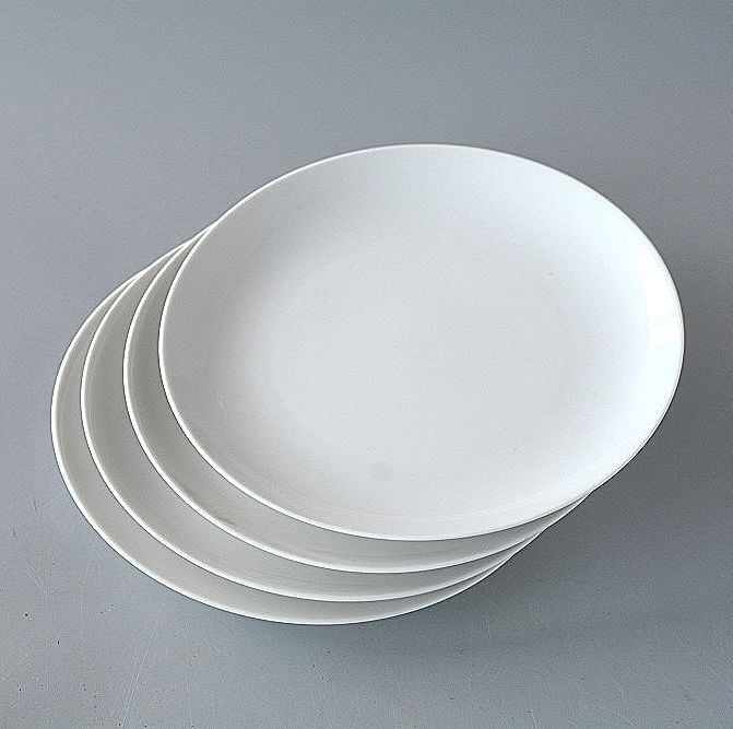 ケーキ皿 パン皿 ホワイト 21cm 4枚 シンプルなメタ皿拍卖