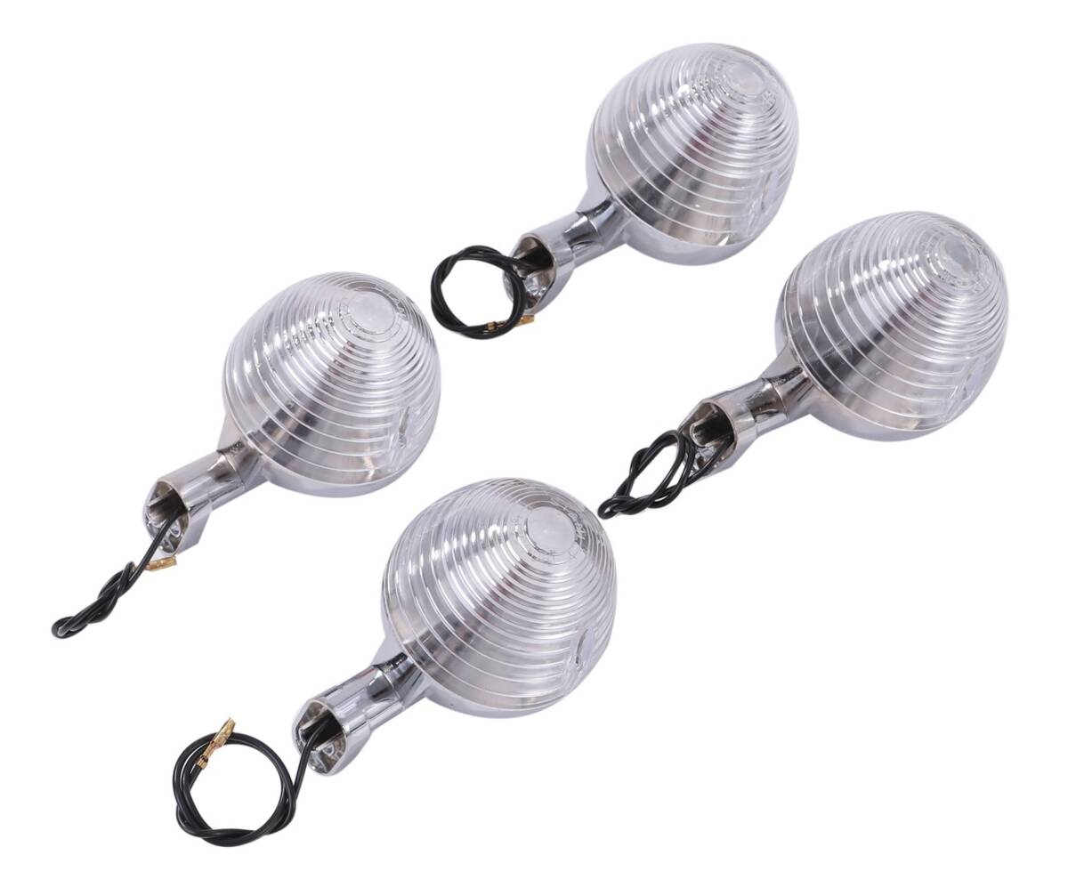 バイク ウインカー 4個セット 出目金 デメキン ダックス シャリー カブ CB50 C50 C70 ウィンカー とんがり クリアーレンズ 社外品拍卖