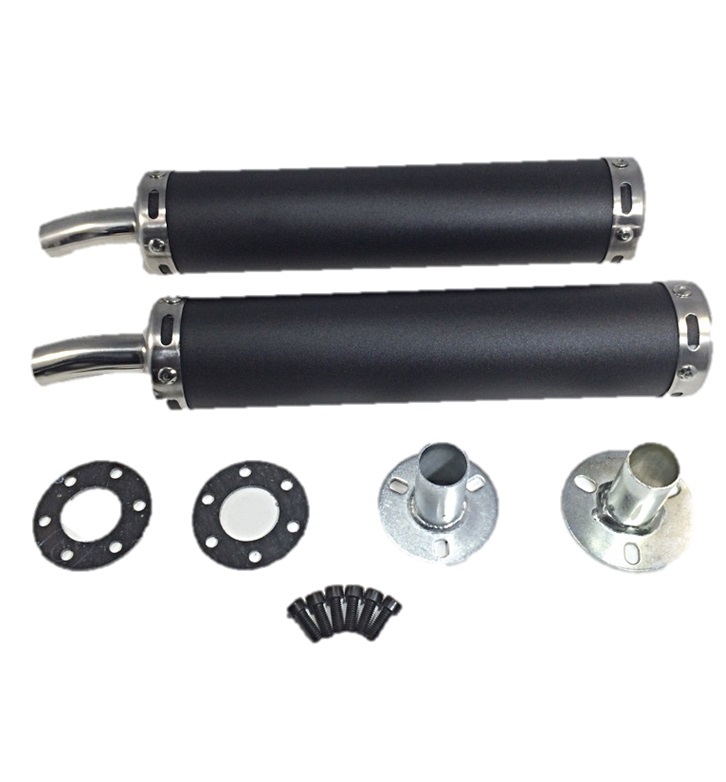 2ストローク 2st チャンバー マフラー サイレンサー ブラック 黒 2本セット DIO JOG NSR TZR RZ RGV 等 汎用品拍卖