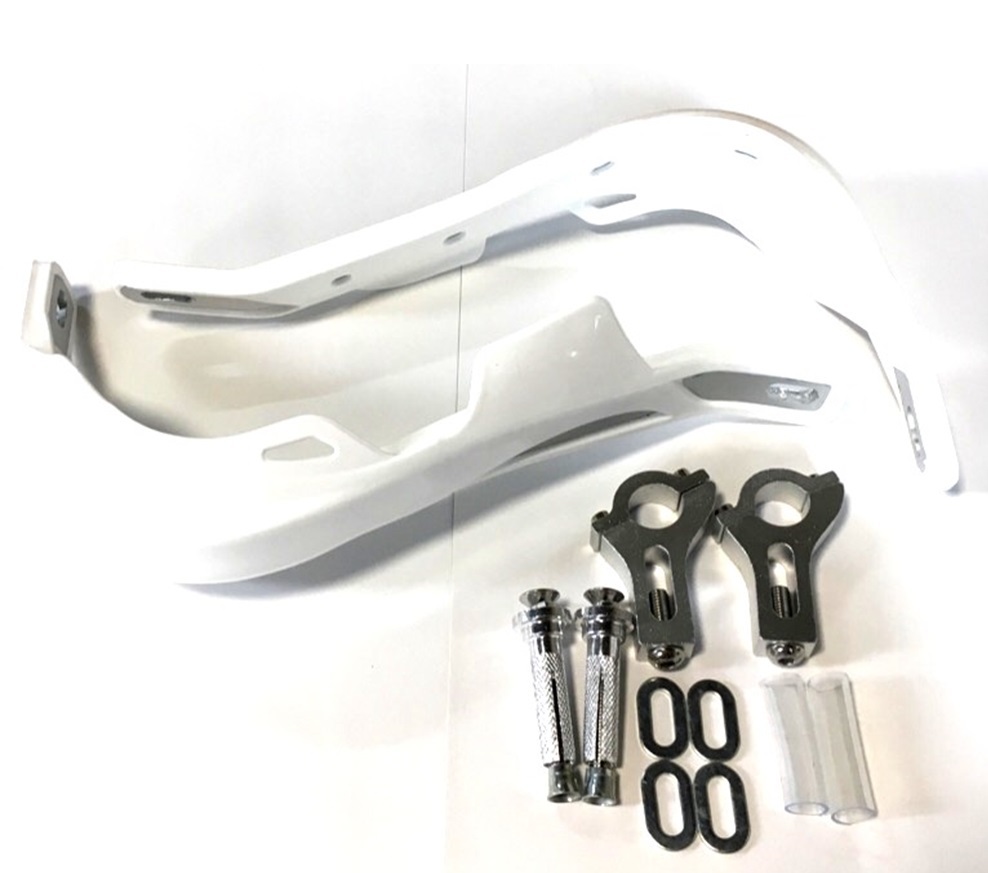 ハンドガード ナックルガード 芯入り 汎用 オフロード カスタム パーツ ホワイト 白 Dトラッカー CRM250R XR230 KX125 KX250F拍卖