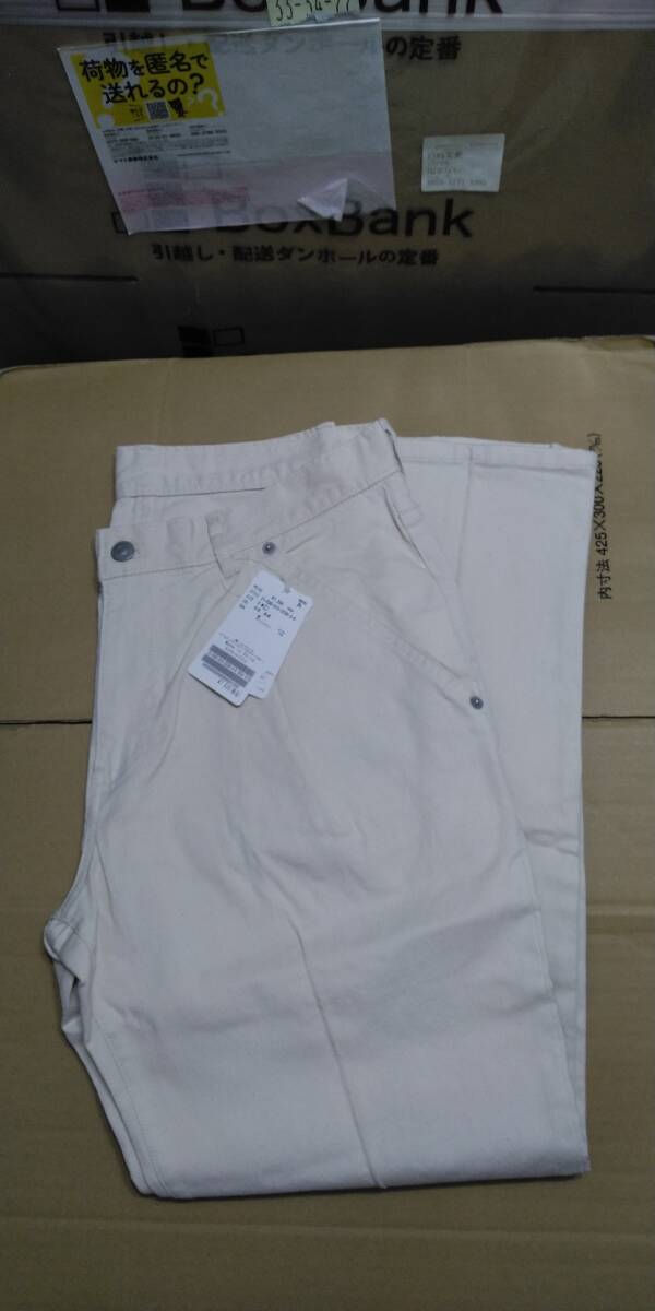 未使用自宅保管品417 EDIFICEタックテーパード デニムパンツ カラーオフ サイズL拍卖