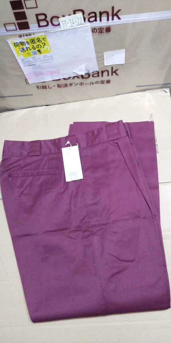 未使用自宅保管品 BEAMS 1プリーツワイドトラウザー カラーバーガンディー サイズL拍卖