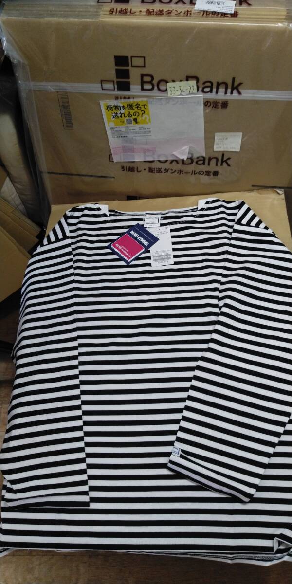 使用自宅保管品 B.C STOCK MONT KEMMEL9*9 border ロングスリーブTシャツ カラークロシロ サイズL拍卖