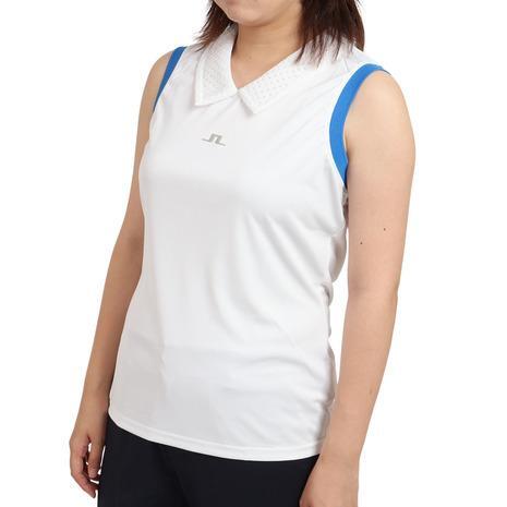 新品 J.LINDEBERG(Jリンドバーグ) メッシュカラー ノースリーブカットソー Mサイズ ストレッチ 吸水 速乾 レディースゴルフウェア 拍卖