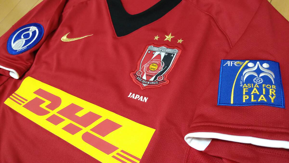 新品!ACL浦和レッズ 闘莉王ユニフォームМナイキ正規品&カード付!ブラジル日本代表カズ炎ドーハ拍卖