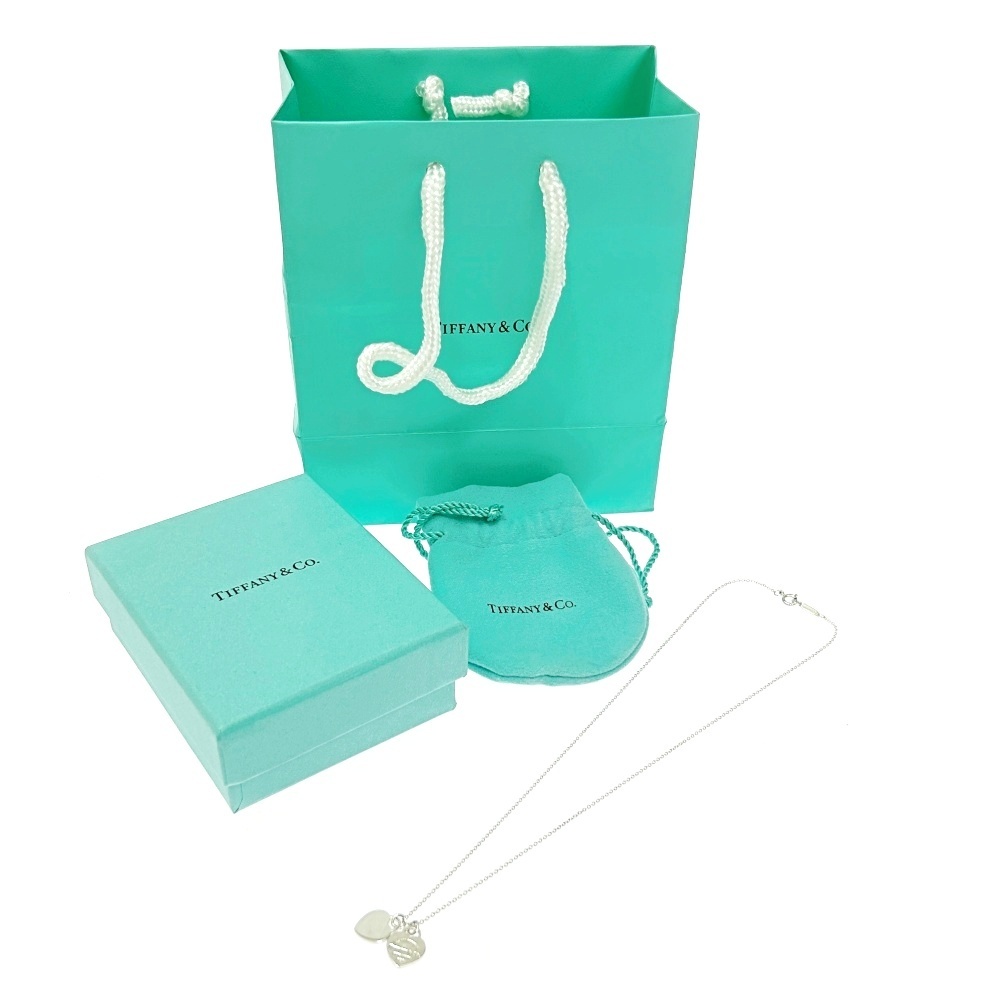 【箱付き】 TIFFANY&Co. ティファニー シルバー リターントゥ ミニ ダブルハート ネックレス 2.9g 925刻印 448871 ネックレス拍卖