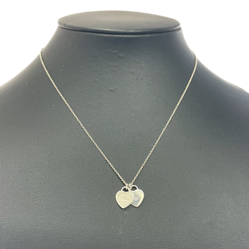 【保存袋付き】 TIFFANY&Co. ティファニー シルバー リターントゥ ダブルハートネックレス 2.8g 925刻印 448902 ネックレス拍卖