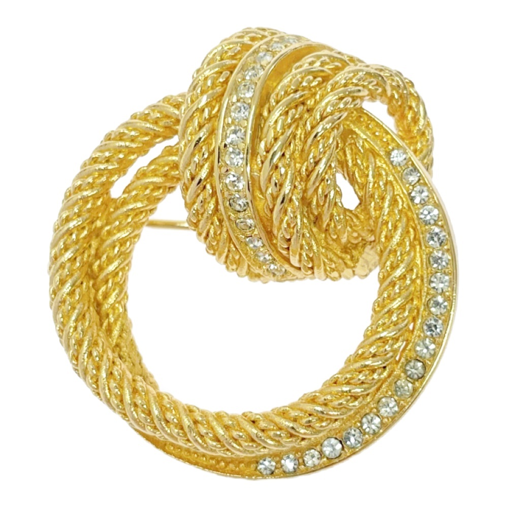 Christian Dior クリスチャンディオール GP ラインストーン ロープモチーフ ブローチ ゴールド 426925 ブローチ拍卖