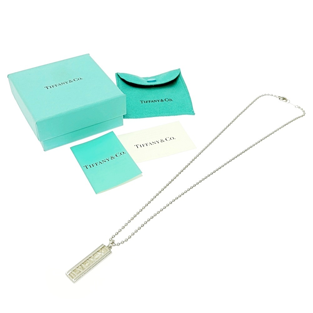 【箱付き】 TIFFANY&Co. ティファニー シルバー アトラス バー ボールチェーン ネックレス 15.2g 925刻印 434300 ネックレス拍卖