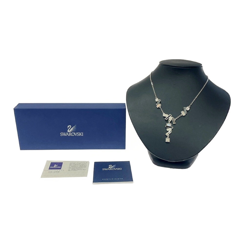 【箱付き】 SWAROVSKI スワロフスキー ストーン イナラ Y字 ジオメトリック ネックレス シルバー 414121 ネックレス拍卖