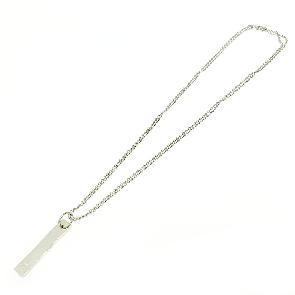 GUCCI グッチ シルバー ロゴ プレート ダブルチェーン ネックレス 21.2g 925刻印 407846 ネックレス拍卖