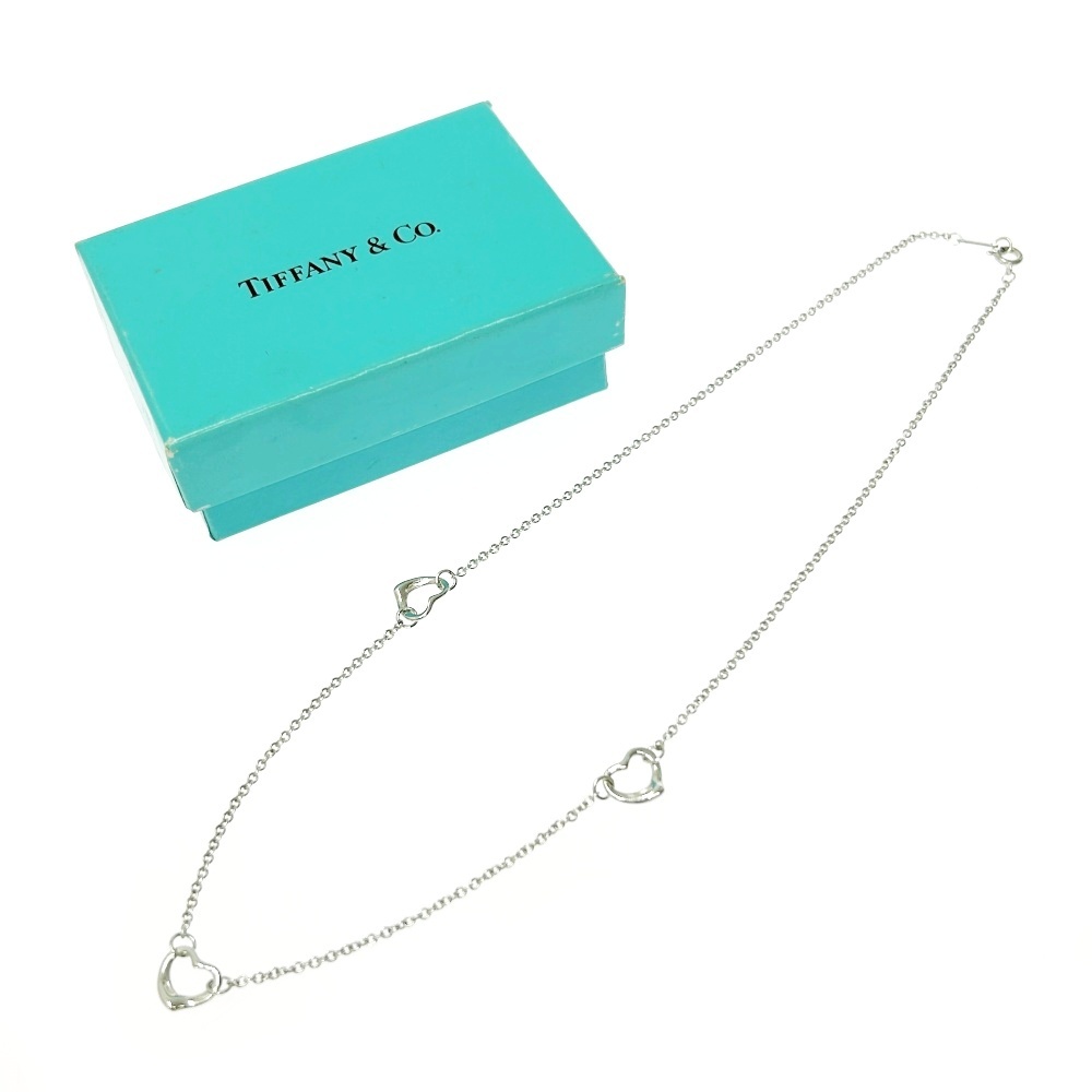 【箱付き】 TIFFANY&Co. ティファニー シルバー オープンハート 3P ネックレス 3.3g 925刻印 426069 ネックレス拍卖