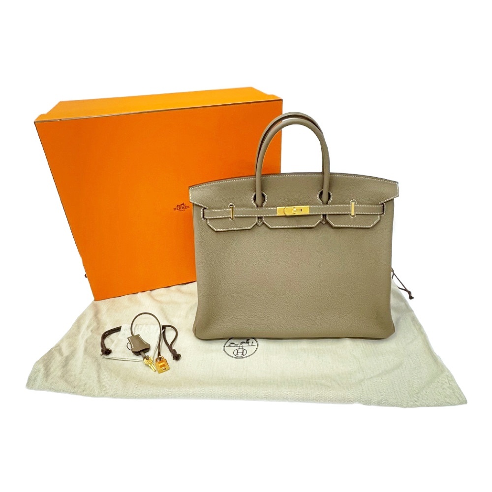 【箱付き】 HERMES エルメス トゴ バーキン40 ゴールド金具 エトゥープ W刻印 428810 ハンドバッグ拍卖