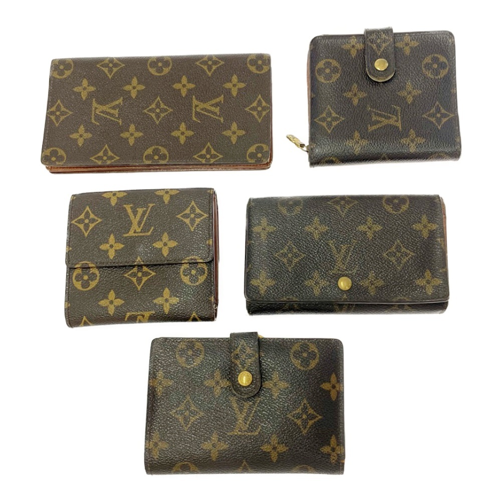 【ジャンク品含む】 LOUIS VUITTON ルイ・ヴィトン モノグラム PVC 財布5点セット ブラウン 414881 長財布拍卖