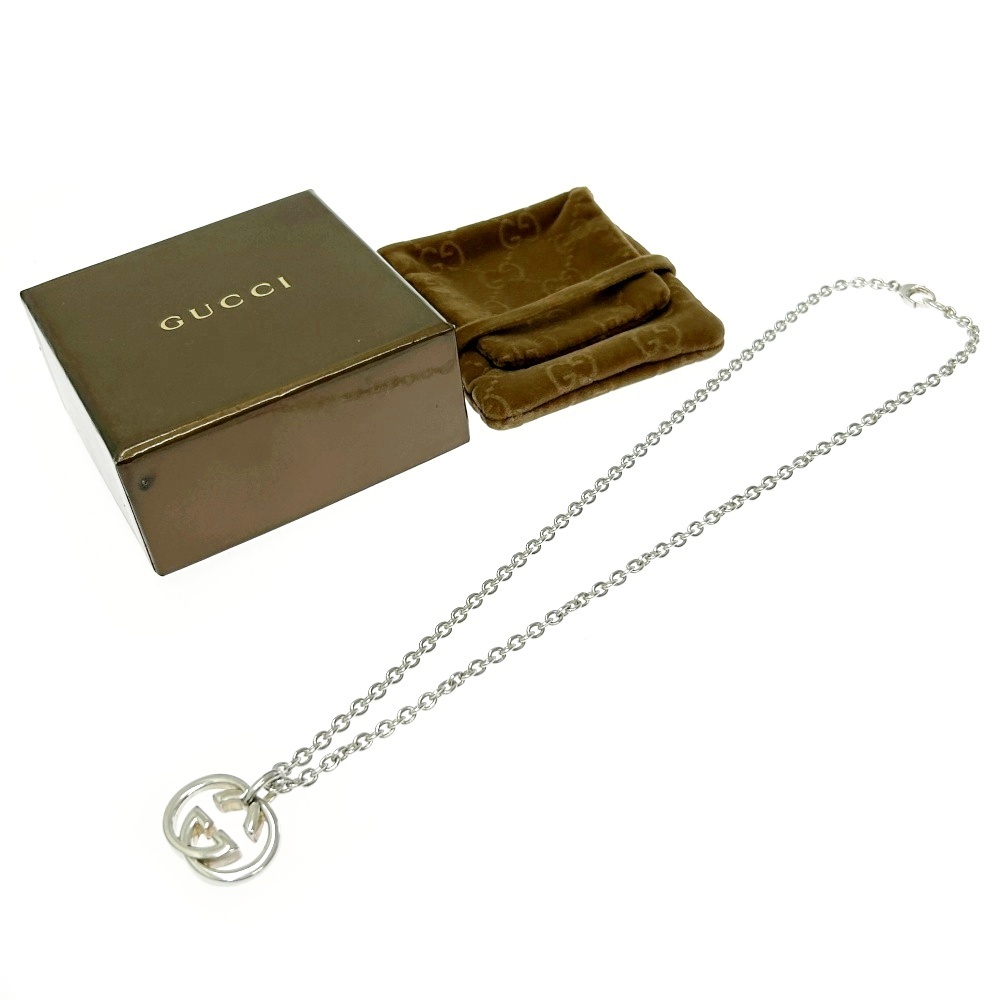 【箱付き】 GUCCI グッチ シルバー インターロッキングG ネックレス 26.0g 925刻印 404001 ネックレス拍卖