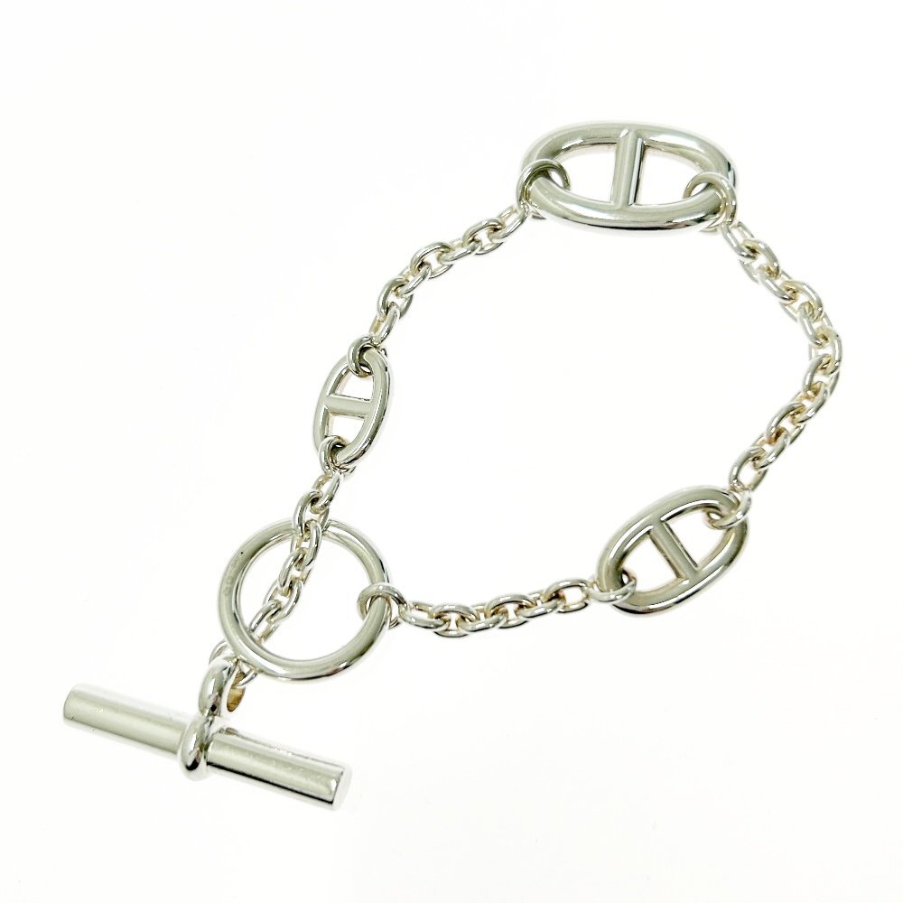 【箱付き】 HERMES エルメス シルバー シェーヌダンクル ファランドール ブレスレット 25.3g 925刻印 420158 ブレスレット拍卖