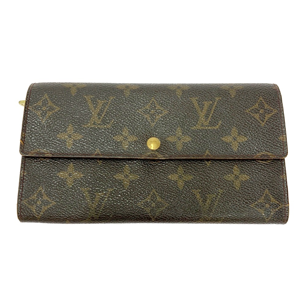 【ジャンク】 LOUIS VUITTON ルイ・ヴィトン M61725 モノグラム PVC ポシェット ポルトモネ クレディ ブラウン 403639 長財布拍卖