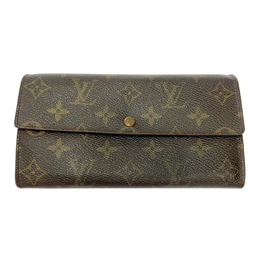 LOUIS VUITTON ルイ・ヴィトン M61725 モノグラム PVC ポシェット ポルトモネ クレディ ブラウン 403847 長財布拍卖