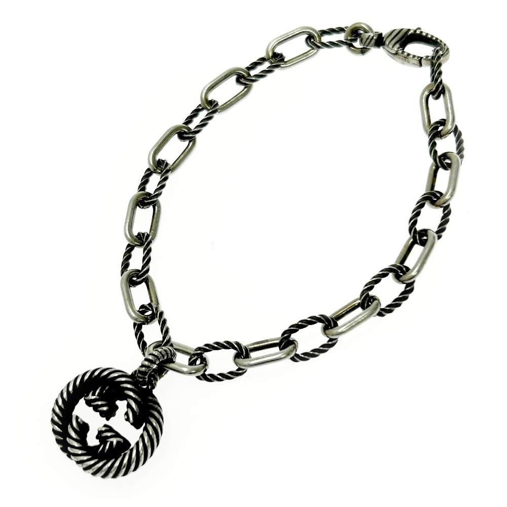 GUCCI グッチ シルバー インターロッキングG ブレスレット 15.1g 925刻印 368418 ブレスレット拍卖