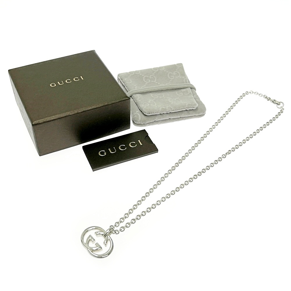 【箱付き】 GUCCI グッチ シルバー インターロッキングG ネックレス 25.5g 925刻印 388665 ネックレス拍卖