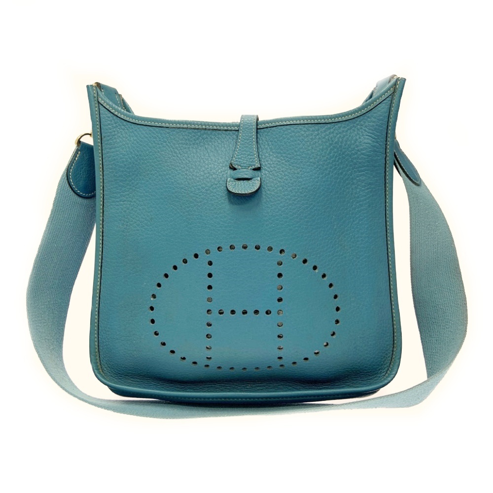 HERMES エルメス トリヨンクレマンス エブリン 2 PM ブルージーン □I刻印 386919 ショルダーバッグ拍卖